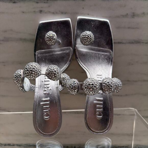 CULT GAIA Sarina Crystal-Embellished Metallic-Leather Sandals SZ 36 - Picture 10 of 11